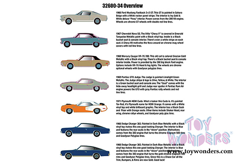 Castline M2 Machines - Detroit Muscle Release 34 (1/64 scale diecast model car, Asstd.) 32600/34