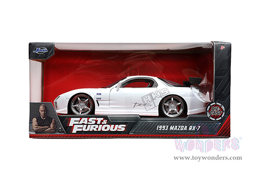 Jada Toys Fast & Furious - Mazda RX-7 "HKS" (1993, 1/24 scale diecast model car, White) 32607/4