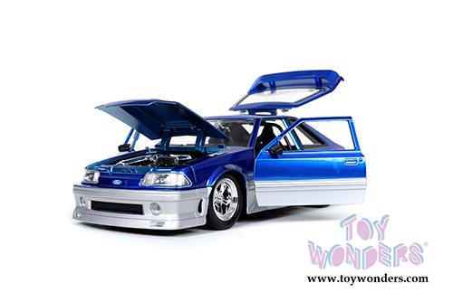 Jada Toys Bigtime Muscle - Ford Mustang GT Hardtop (1989, 1/24 scale diecast model car, Candy Blue) 32670/4