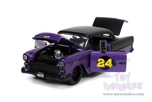 Jada Toys Bigtime Muscle - Chevrolet® Bel Air® #24 Hardtop (1955, 1/24 scale diecast model car, Purple/Black) 32699