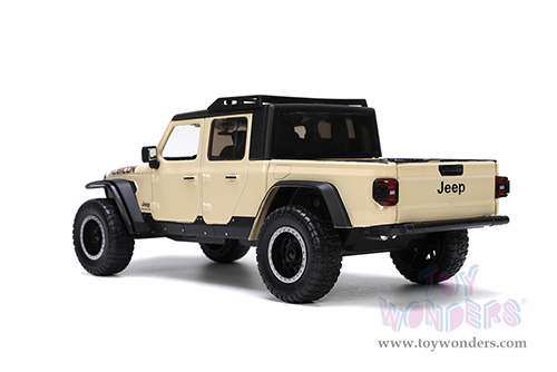 Jada Toys Just Trucks - Jeep® Gladiator Rubicon Pickup Truck with Roof Rack with Extra Wheels (2020, 1/24 scale diecast model car, Cream) 32711