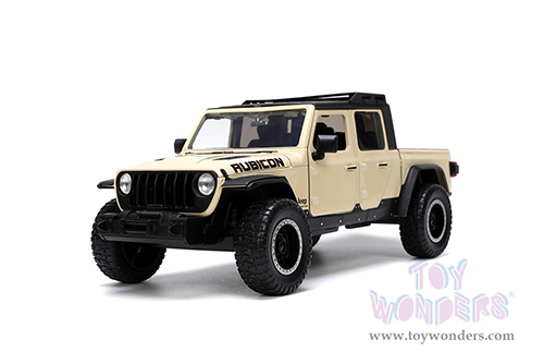 Jada Toys Just Trucks - Jeep® Gladiator Rubicon Pickup Truck with Roof Rack with Extra Wheels (2020, 1/24 scale diecast model car, Cream) 32711