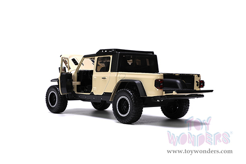 Jada Toys Just Trucks - Jeep® Gladiator Rubicon Pickup Truck with Roof Rack with Extra Wheels (2020, 1/24 scale diecast model car, Cream) 32711