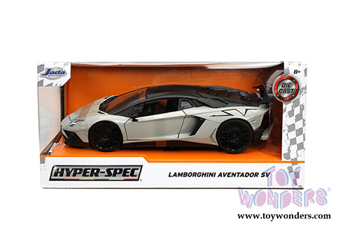 Jada Toys Hyper-Spec - Lamborghini Aventador SV Hardtop (1/24, diecast model car, Gray/Black) 32713/4