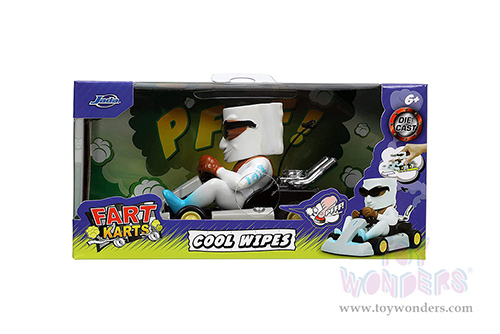 Jada Toys Fart Karts - Cool Wipes with 5 Fart Sounds (3.5" diecast model car, White) 32789