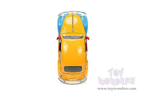 Jada Toys - Hollywood Rides | Volkswagen Beetle Taxi "Oscar's Taxi Service" with Oscar the Grouch Diecast Figure "Sesame Street&reg;" (1959, 1/24, diecast model car, Yellow/Blue/Red) 32801