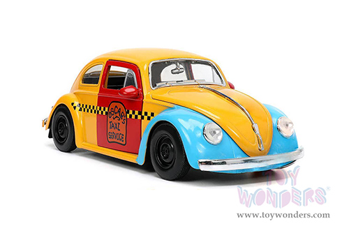 Jada Toys - Hollywood Rides | Volkswagen Beetle Taxi "Oscar's Taxi Service" with Oscar the Grouch Diecast Figure "Sesame Street&reg;" (1959, 1/24, diecast model car, Yellow/Blue/Red) 32801