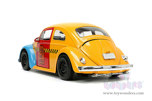 Jada Toys - Hollywood Rides | Volkswagen Beetle Taxi "Oscar's Taxi Service" with Oscar the Grouch Diecast Figure "Sesame Street&reg;" (1959, 1/24, diecast model car, Yellow/Blue/Red) 32801