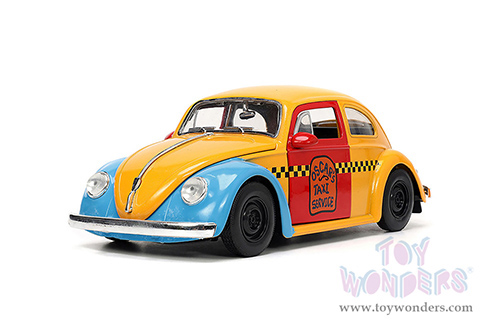 Jada Toys - Hollywood Rides | Volkswagen Beetle Taxi "Oscar's Taxi Service" with Oscar the Grouch Diecast Figure "Sesame Street&reg;" (1959, 1/24, diecast model car, Yellow/Blue/Red) 32801