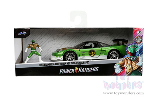 Jada Toys - Power Rangers Honda NSX Type-R Japan Spec with Green Ranger Diecast Figurine (2002, 1/32 scale diecast model car, Green) 32871