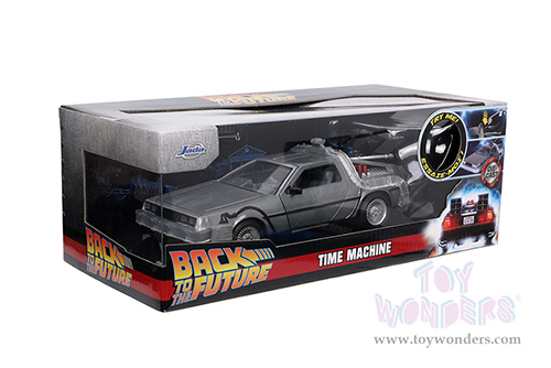 Jada Toys - Hollywood Rides | Back to the Future Part I De Lorean Time Machine with lights (1/24 scale diecast model car, Bare Metal) 32911/4