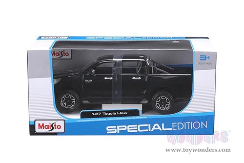 Maisto - Special Edition | Toyota Hilux Double Cab Pickup Truck (1/27 scale diecast model car, Black) 32920BK
