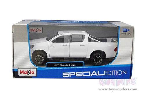 Maisto - Special Edition | Toyota Hilux Double Cab Pickup Truck (1/27 scale diecast model car, White) 32920WT