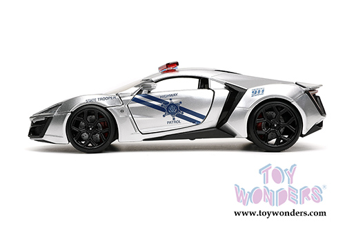 Jada Toys Hyper-Spec - Lykan Hypersport Police "Highway Patrol" Hardtop (1/24, diecast model car, Silver/Blue) 32927/4