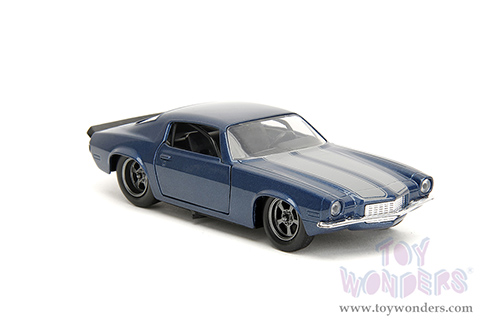 Jada Toys - Hollywood Rides | Marvel Avengers Chevrolet&reg; Camaro&reg; with Winter Soldier Diecast Figure (1973, 1/32 scale diecast model car, Blue/Gray Stripes) 33073