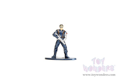 Jada Toys - Hollywood Rides | Marvel Avengers Chevrolet&reg; Camaro&reg; with Winter Soldier Diecast Figure (1973, 1/32 scale diecast model car, Blue/Gray Stripes) 33073