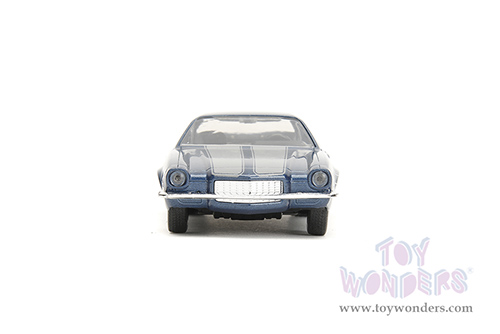 Jada Toys - Hollywood Rides | Marvel Avengers Chevrolet&reg; Camaro&reg; with Winter Soldier Diecast Figure (1973, 1/32 scale diecast model car, Blue/Gray Stripes) 33073