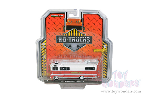 Greenlight - Heavy Duty Trucks Series 22 | Winnebago Chieftain "Joliet Fire Department Command Unit" (Illinois). (1973, 1/64 scale diecast model car, White/Red) 33220A/48
