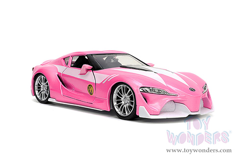 Jada Toys - Hollywood Rides | Power Rangers Toyota FT-1 Concept with Pink Ranger Diecast Figurine (1973, 1/24, diecast model car, Pink) 33224