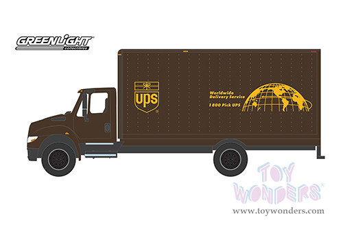 Greenlight - Heavy Duty Trucks Series 24 | International&reg; Durastar Box Van - United Parcel Service (UPS&reg;) "Worldwide Delivery Service" (2013, 1/64 scale diecast model car, Brown) 33240B/48