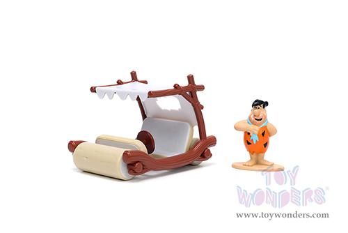Jada Toys Hollywood Rides - Flintmobile with Fred Flinstone Diecast Figurine (1/32 scale diecast model car, Brown) 33382