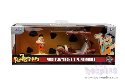 Jada Toys Hollywood Rides - Flintmobile with Fred Flinstone Diecast Figurine (1/32 scale diecast model car, Brown) 33382