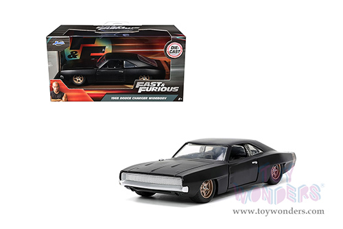 Jada Toys Fast & Furious - Dom's Dodge Charger Widebody F9 (1968, 1/32 scale diecast model car, Matte Black/W Bronze Tail Stripe) 33450