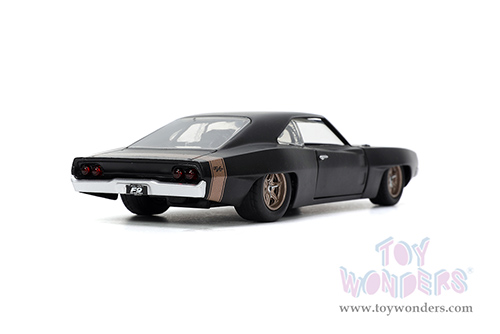 Jada Toys Fast & Furious - Dom's Dodge Charger Widebody F9 (1968, 1/32 scale diecast model car, Matte Black/W Bronze Tail Stripe) 33450