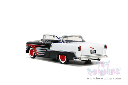 Jada Toys Bigtime Muscle - Chevrolet® Bel Air® Hardtop (1955, 1/24 scale diecast model car, Matte Black/White) 33546