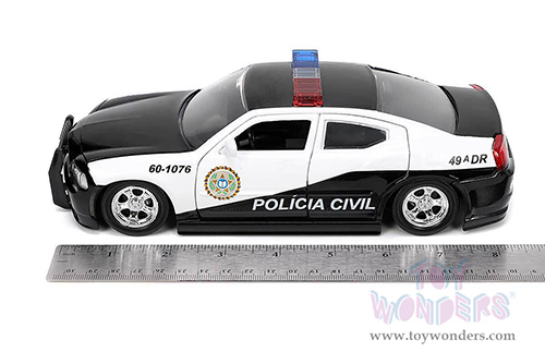 Jada Toys Fast & Furious - Dodge Charger Police "Policia Civil" (2006, 1/24 scale diecast model car, Black/White) 33665