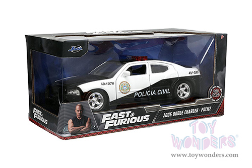 Jada Toys Fast & Furious - Dodge Charger Police "Policia Civil" (2006, 1/24 scale diecast model car, Black/White) 33665