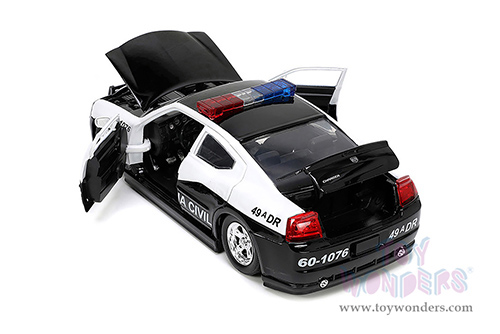 Jada Toys Fast & Furious - Dodge Charger Police "Policia Civil" (2006, 1/24 scale diecast model car, Black/White) 33665