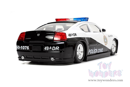 Jada Toys Fast & Furious - Dodge Charger Police "Policia Civil" (2006, 1/24 scale diecast model car, Black/White) 33665