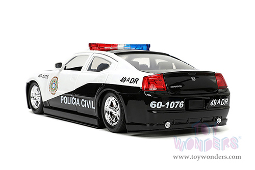Jada Toys Fast & Furious - Dodge Charger Police "Policia Civil" (2006, 1/24 scale diecast model car, Black/White) 33665