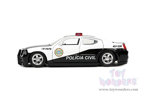 Jada Toys Fast & Furious - Dodge Charger Police "Policia Civil" (2006, 1/24 scale diecast model car, Black/White) 33665