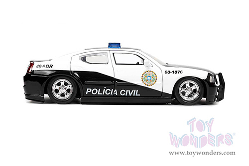 Jada Toys Fast & Furious - Dodge Charger Police "Policia Civil" (2006, 1/24 scale diecast model car, Black/White) 33665