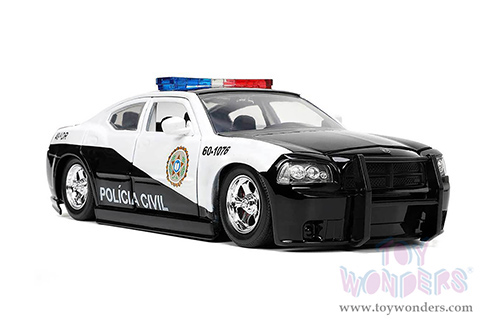 Jada Toys Fast & Furious - Dodge Charger Police "Policia Civil" (2006, 1/24 scale diecast model car, Black/White) 33665