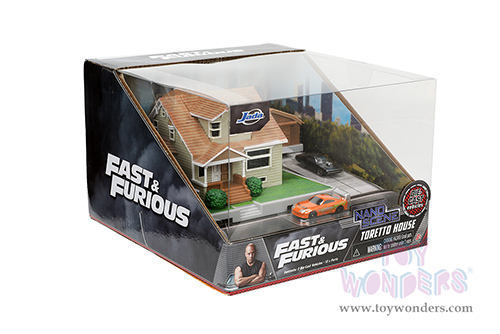Jada Toys Nano Hollywood Rides | Fast & Furious Dom's House Diorama Set (1/65, diecast model car, Asstd.) 33668