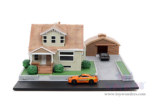 Jada Toys Nano Hollywood Rides | Fast & Furious Dom's House Diorama Set (1/65, diecast model car, Asstd.) 33668