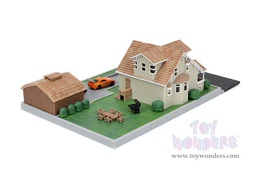 Jada Toys Nano Hollywood Rides | Fast & Furious Dom's House Diorama Set (1/65, diecast model car, Asstd.) 33668