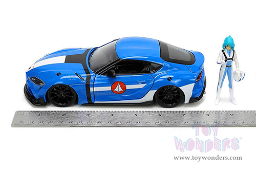 Jada Toys - Hollywood Rides | ROBOTECH® Toyota Supra with Max Sterling Diecast Figure (2020, 1/24, diecast model car, Blue/White) 33676