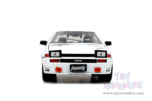 Jada Toys - Hollywood Rides | Toyota Trueno (AE86) with Aggretsuko Figure (1986, 1/24, diecast model car, White/Pink) 33725