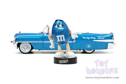 Jada Toys - Hollywood Rides | Cadillac&reg; Eldorado Convertible with Blue M&M's Diecast Figure (1956, 1/24, diecast model car, Blue) 33726