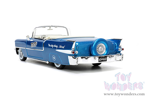 Jada Toys - Hollywood Rides | Cadillac&reg; Eldorado Convertible with Blue M&M's Diecast Figure (1956, 1/24, diecast model car, Blue) 33726