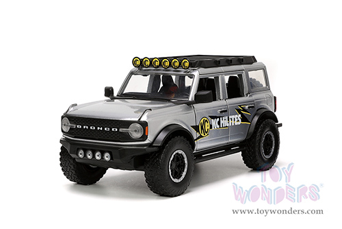 Jada Toys Just Trucks - Ford Bronco "KC HiLiTES" with Extra Wheels (2021, 1/24 scale diecast model car, Silver) 33852