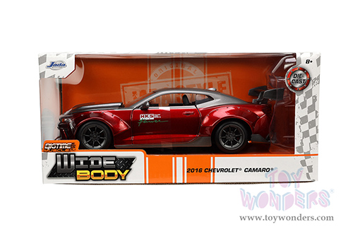 Jada Toys Bigtime Muscle - Chevrolet® Camaro® Widebody "HKS" (2016, 1/24 scale diecast model car, Candy Red/Matte Gray) 33856