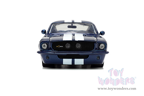 Jada Toys Bigtime Muscle - Ford Mustang Shelby® GT500® Hardtop (1967, 1/24 scale diecast model car, Dark Blue with White stripes) 33865