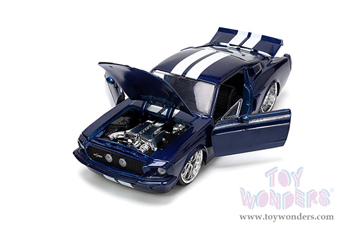 Jada Toys Bigtime Muscle - Ford Mustang Shelby® GT500® Hardtop (1967, 1/24 scale diecast model car, Dark Blue with White stripes) 33865