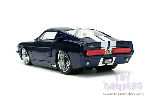 Jada Toys Bigtime Muscle - Ford Mustang Shelby® GT500® Hardtop (1967, 1/24 scale diecast model car, Dark Blue with White stripes) 33865