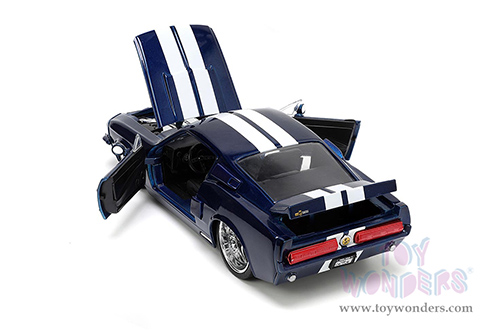 Jada Toys Bigtime Muscle - Ford Mustang Shelby® GT500® Hardtop (1967, 1/24 scale diecast model car, Dark Blue with White stripes) 33865
